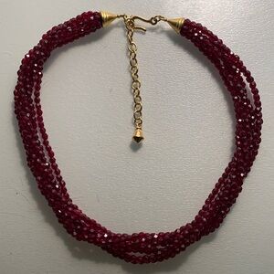 Ann Taylor Faux Ruby Choker Necklace